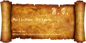 Melicher Vilmos névjegykártya